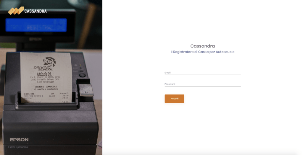 registratore di cassa per autoscuole