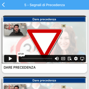 sezione videolezioni dell'app quiz patente ufficiale 2024